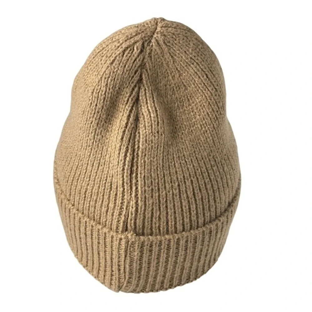 Unisex Knit Cap Beanie Double Layer Winter Hat‎ Tan NEW Outdoor Gorpcore OS